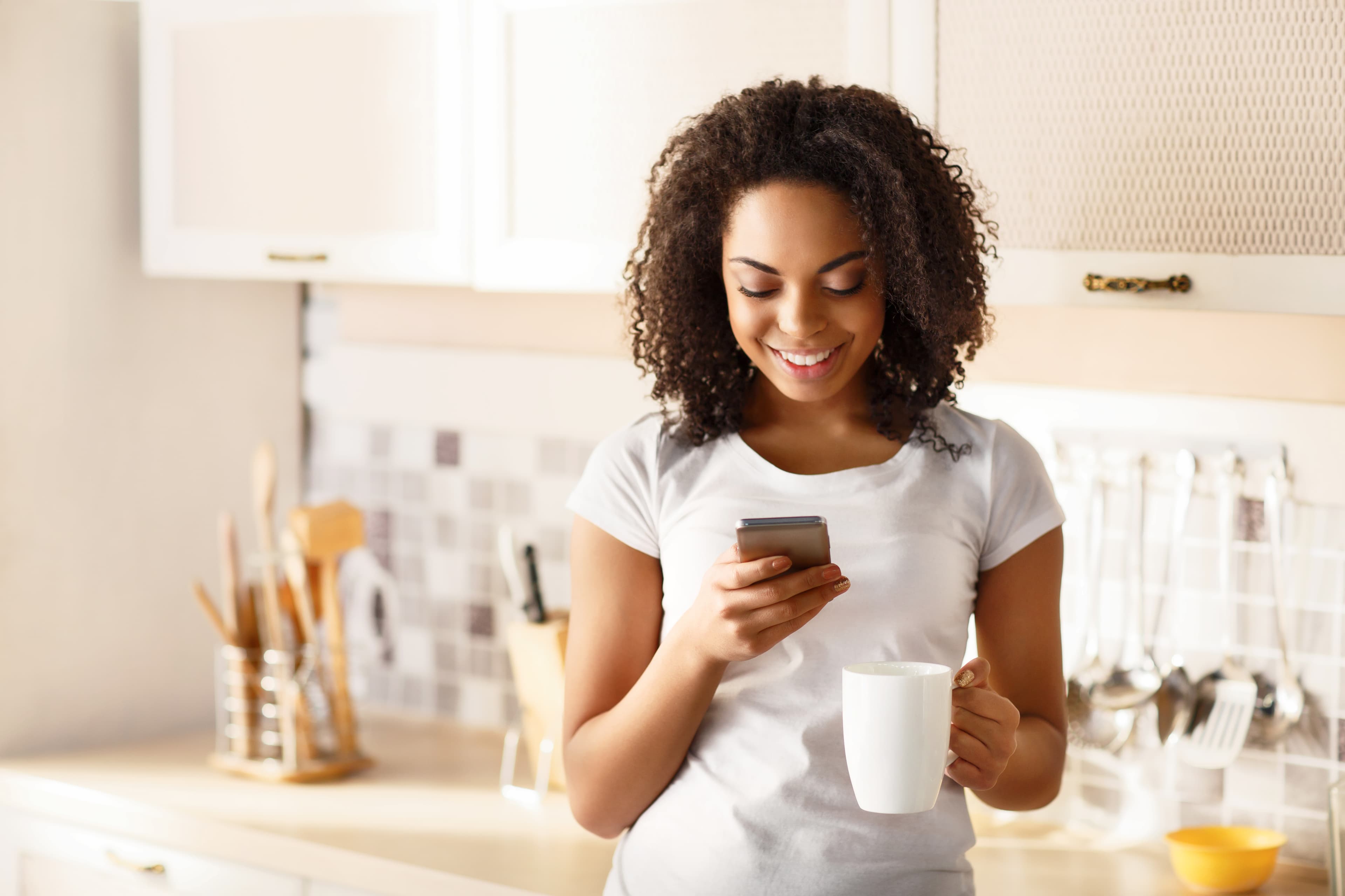 Mortgage-Woman checking her phone