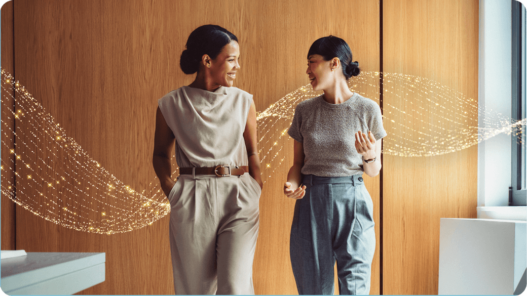 Two colleagues talking