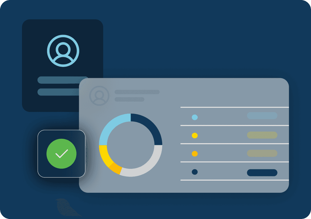 Abstract UI elements represent nCino's Account Opening components.