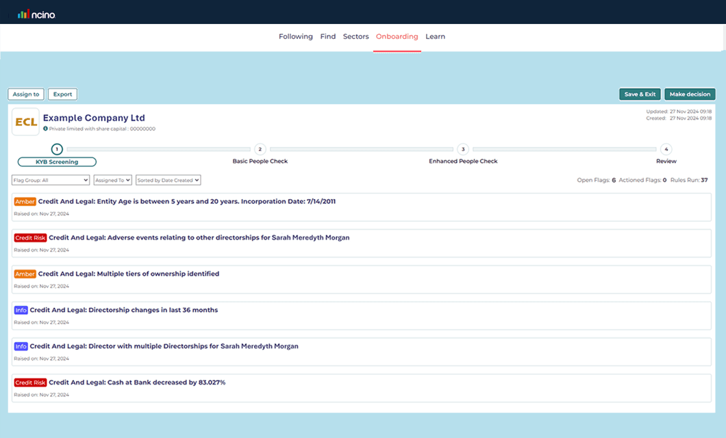 example onboarding user interface